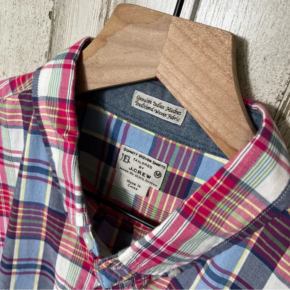 J.‎ Crew Indian Madras Plaid Long Sleeve Button Down Shirt Mens Medium